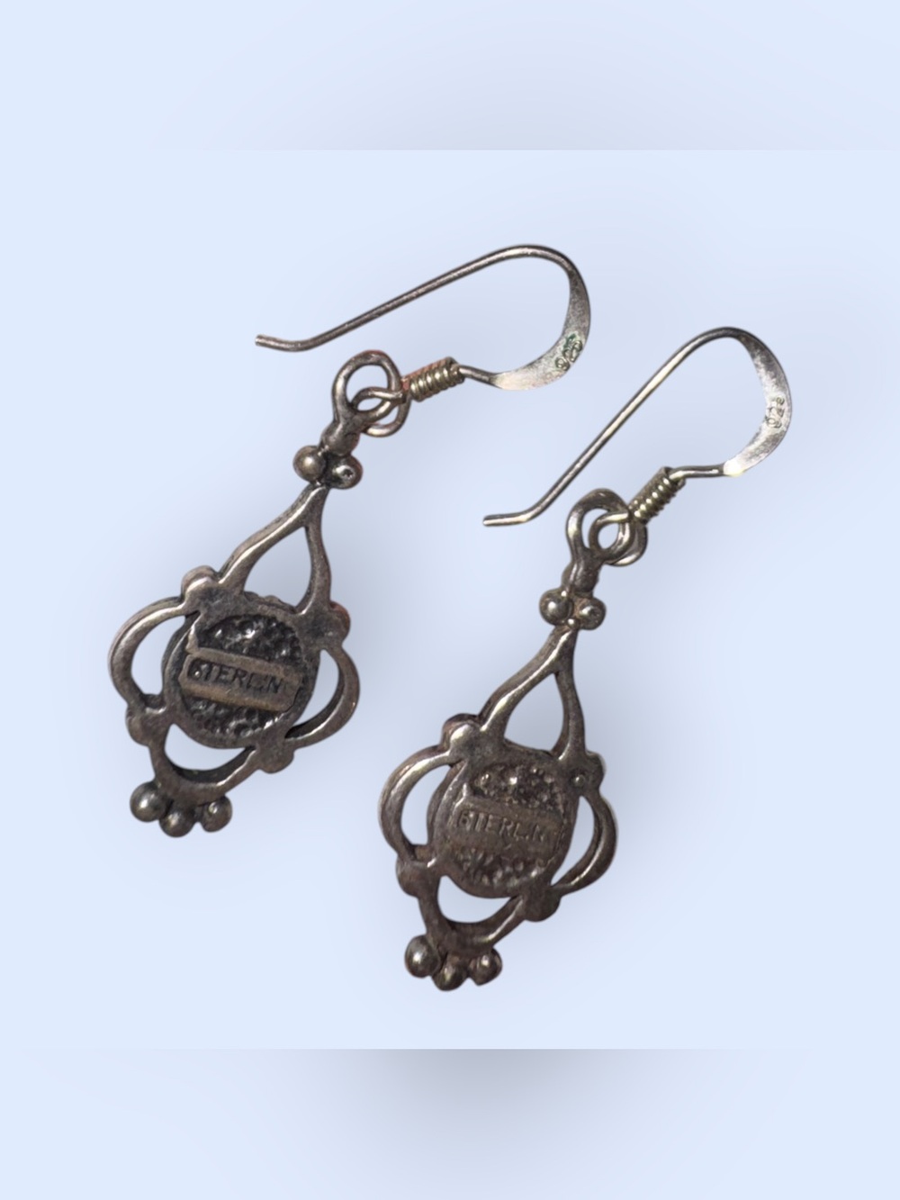 Sterling Silver Turquoise Drop Earrings - Picture 6 of 6